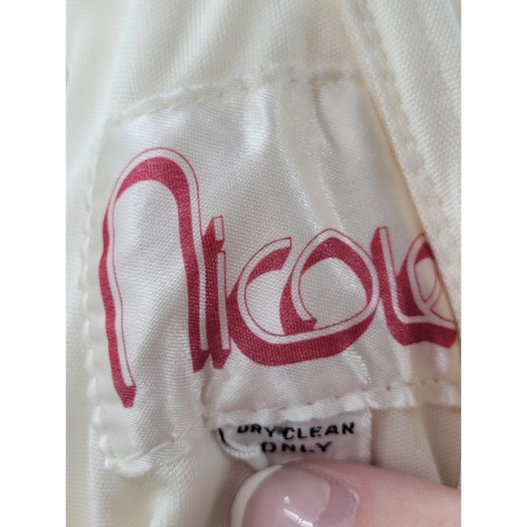 HP Vintage Nicole Gather Ruched Rhinestone Spaghetti Strap Maxi Prom Dress - Picture 4 of 13